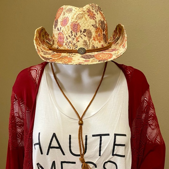 Floral Straw Cowboy Hat - Picture 5 of 7